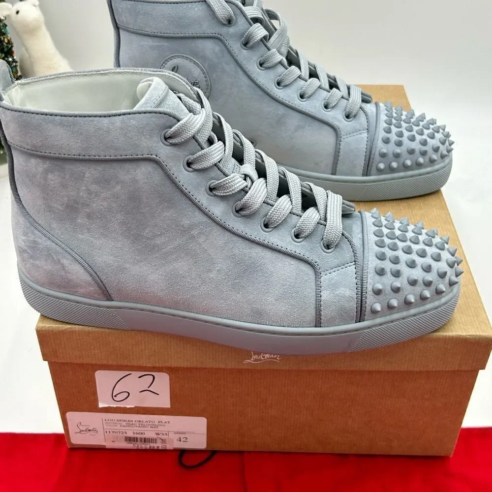 Men’s Christian Louboutin, Lou spikes Orlato flat sneakers size 42 made in Italy